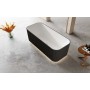 Milano V-Groove Soft square shape freestanding bathtub 1500 Matt White and Black